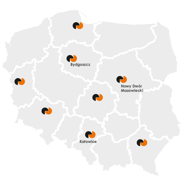 Mapa siatki serwisowej Kolbud w Polsce